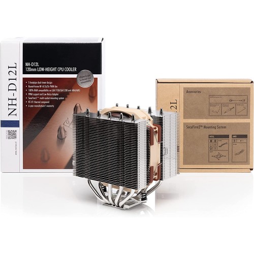 Noctua NH-D12L, Low-Height Dual-Tower CPU Cooler (120mm, Brown)