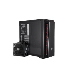 MASTERBOX MB520 TG (RED LED) CASE+ COOLER MASTER  V4 600W 80 PLUS