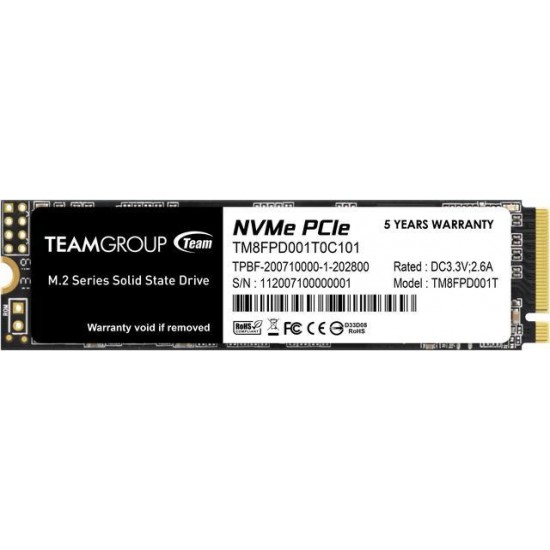 TEAMGROUP MP33 PRO 1TB SLC Cache 3D NAND TLC NVMe 1.3 PCIe Gen3x4 M.2 2280 Internal Solid State Drive SSD (Read Speed up to 2100MB/s)