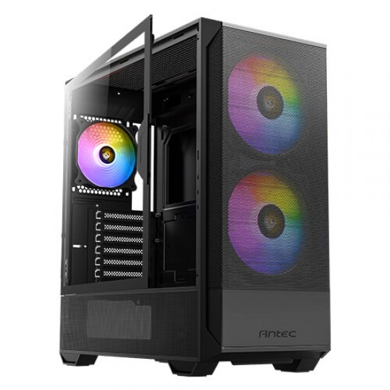 ANTEC NX416 , High Airflow Mesh Front Panel, 2 x 160mm & 1 x 120mm ARGB Fans Included, Type-C, Tempered Glass Hinge Side Panel, Up to 11 Fans, 360mm Radiator Support, Mid-Tower ATX Gaming Case