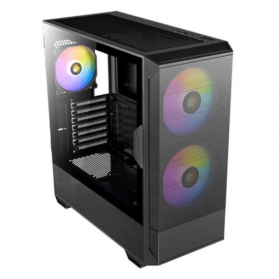 ANTEC NX416 , High Airflow Mesh Front Panel, 2 x 160mm & 1 x 120mm ARGB Fans Included, Type-C, Tempered Glass Hinge Side Panel, Up to 11 Fans, 360mm Radiator Support, Mid-Tower ATX Gaming Case