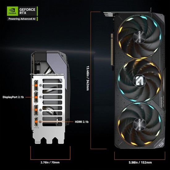GIGABYTE GeForce RTX 5090 GAMING OC 32G – NVIDIA Blackwell, 32GB GDDR7 512-bit, 2550MHz Boost Clock, WINDFORCE Cooling with Hawk Fans, RGB Halo, Dual BIOS, Reinforced Structure, VGA Holder, DLSS 4 Support GIGABYTE GeForce RTX 5090 GAMING OC 32G – NVIDIA Blackwell, 32GB GDDR7 512-bit, 2550MHz Boost Clock, WINDFORCE Cooling with Hawk Fans, RGB Halo, Dual BIOS, Reinforced Structure, VGA Holder, DLSS 4 Support