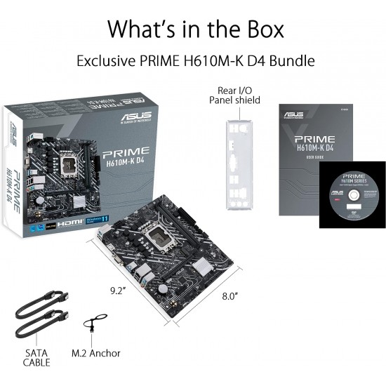 ASUS PRIME H610M-K DDR4 LGA 1700 Micro ATX Motherboard