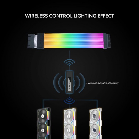 Lian Li Strimer Wireless 24 Pin with 2.4 GHz Wireless Controller ARGB Power Extension Cable