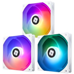 Thermalright TL-C12CW-S X3 CPU Fan 120mm White ARGB Case Cooler, 4pin PWM Silent Computer Cooling Fan with S-FDB Bearing Included, up to 1550RPM