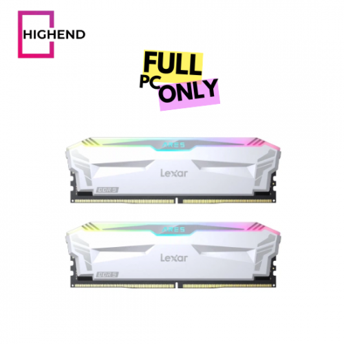 Lexar 32GB (2x16GB) ARES RGB DDR5 RAM 6400MT/s CL32 Desktop Memory - AMD Expo and Intel XMP 3.0, WHITE