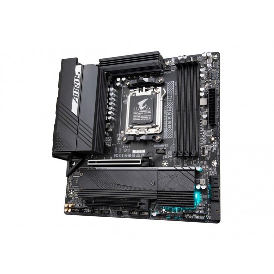 GIGABYTE B650M AORUS ELITE AX AM5 LGA 1718 AMD B650 M-ATX Motherboard , DDR5, 2 M.2, PCIe 5.0, USB 3.2 Gen2X2 Type-C, Intel 2.5GbE LAN, Q-Flash Plus, EZ-Latch