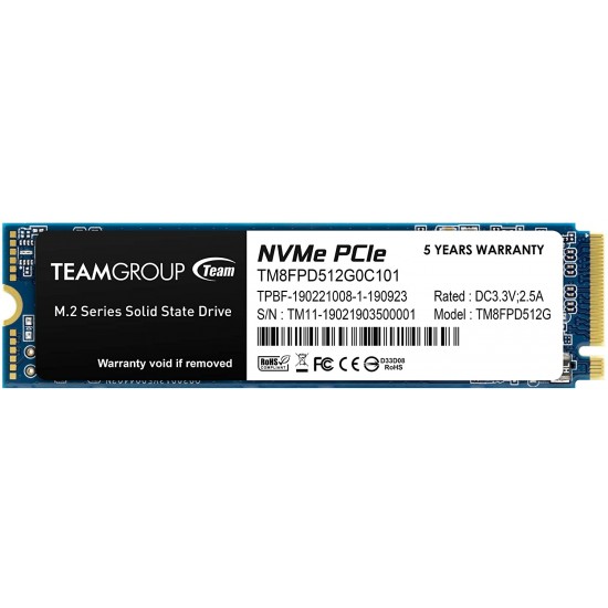 TEAMGROUP MP33 PRO 512GB SLC Cache 3D NAND TLC NVMe 1.3 PCIe Gen3x4 M.2 2280 Internal SSD (Read Speed up to 2100MB/s) 