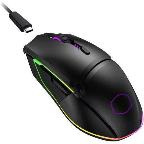 Cooler Master MM831 Gaming Mouse with 32000 DPI Adjustable via Software, 2.4GHz and Bluetooth Wireless, PBT Buttons, and Qi Charging Support