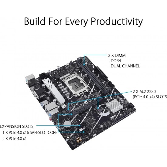 ASUS Prime B760M-K D4 Gaming Motherboard Socket Intel LGA 1700