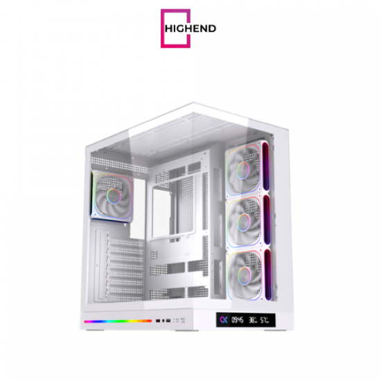 Xigmatek Cloud DGT Arctic Digital LCD 4 Fan Argb PWM BTF White Mid Tower Case
