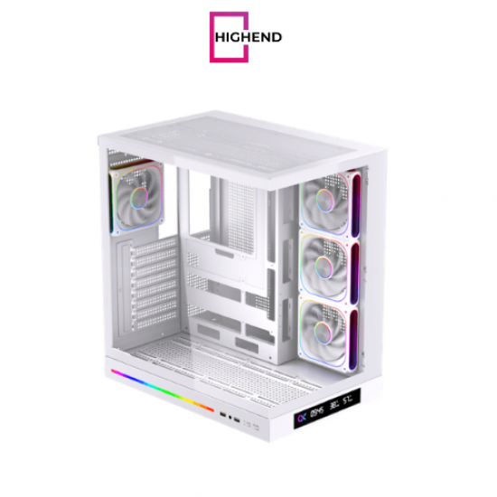 Xigmatek Cloud DGT Arctic Digital LCD 4 Fan Argb PWM BTF White Mid Tower Case