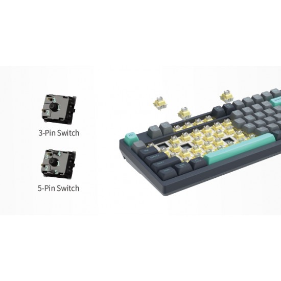 A4TECH FSTYLER FS300 Hot-Swappable Mechanical KB Yellow Panda Rock Climbing A4TECH FSTYLER FS300 Hot-Swappable Mechanical KB Yellow Panda Rock Climbing