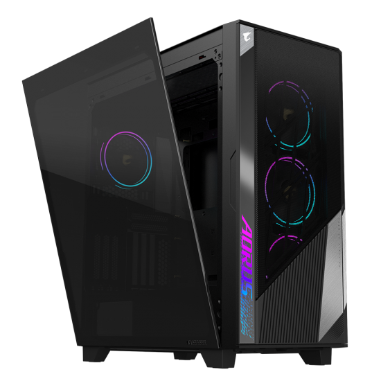 GIGABYTE AORUS C500 Glass - Black Mid Tower PC Gaming Case