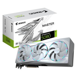 AORUS GeForce RTX 5080 MASTER ICE 16G – Blackwell Architecture, 16GB GDDR7 256-bit, 2805MHz Boost Clock, WINDFORCE Cooling, Hawk Fan, LCD Edge View, RGB Halo, Dual BIOS, Reinforced Frame, DLSS 4 Support AORUS GeForce RTX 5080 MASTER ICE 16G – Blackwell Architecture, 16GB GDDR7 256-bit, 2805MHz Boost Clock, WINDFORCE Cooling, Hawk Fan, LCD Edge View, RGB Halo, Dual BIOS, Reinforced Frame, DLSS 4 Support