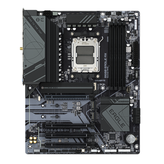 GIGABYTE B650 EAGLE AX AM5 LGA 1718 AMD B650 ATX DDR5 Triple M.2, PCIe 5.0, USB 3.2 Gen2x2 Type-C, AMD Wi-Fi 6E, Realtek GbE LAN