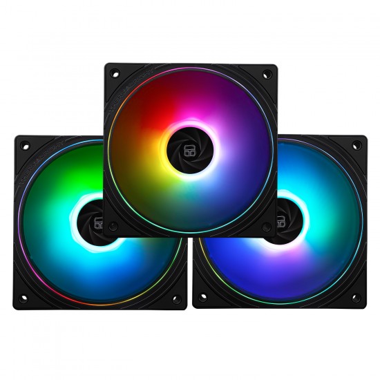 Thermalright TL-S12W-S CPU Fan, 120mm Case Cooler Fan ARGB, 4pin PWM Connector Silent Computer Cooler with S-FDB Bearing Included,up to 1500RPM PC Cooling, BLACK