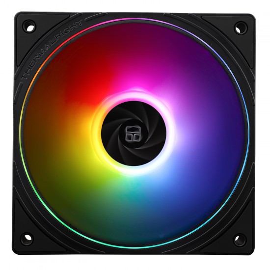Thermalright TL-S12W-S CPU Fan, 120mm Case Cooler Fan ARGB, 4pin PWM Connector Silent Computer Cooler with S-FDB Bearing Included,up to 1500RPM PC Cooling, BLACK