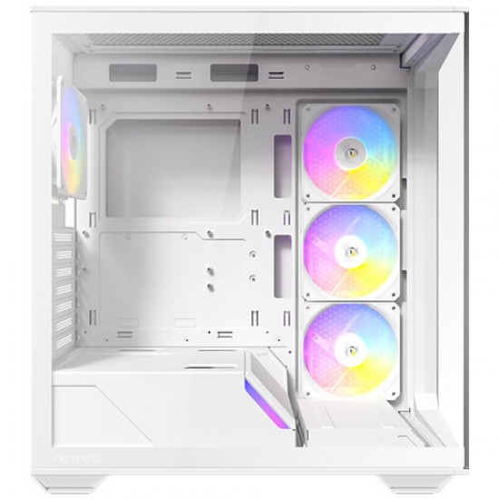 Antec C3 ARGB White, 3 x 120mm & 1 x 120mm ARGB PWM Fans Included, Up to 8 Fans Simultaneously, Type-C，Seamless Tempered Glass Front & Side Panels, 360mm Radiator Support, Mid-Tower ATX PC Case