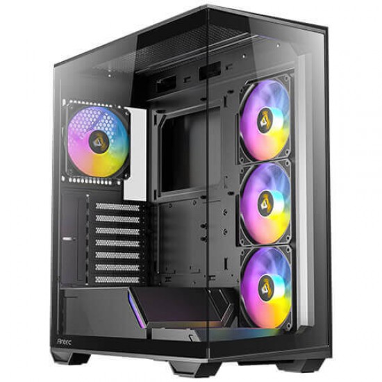 Antec C3 ARGB, 3 x 120mm & 1 x 120mm ARGB PWM Fans Included, Up to 8 Fans Simultaneously, Type-C，Seamless Tempered Glass Front & Side Panels, 360mm Radiator Support, Mid-Tower ATX PC Case