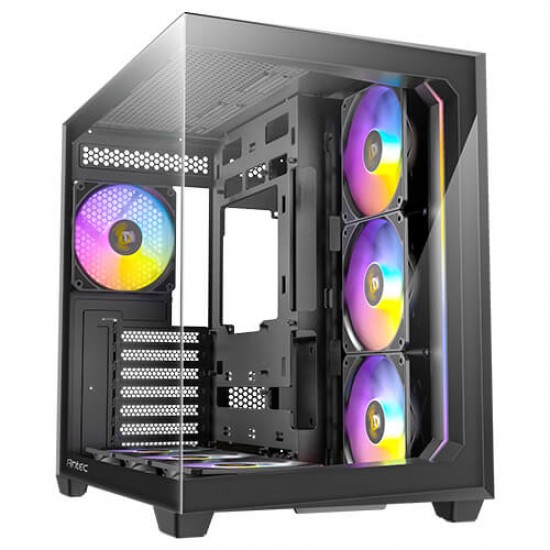 Antec C5 ARGB, 7 x 120mm ARGB PWM Fans Included, Up to 10 Fans Simultaneously, Type-C 3.2 Gen 2 Port, Seamless Tempered Glass Front & Side Panels, 360mm Radiator Support, Mid-Tower ATX PC Case