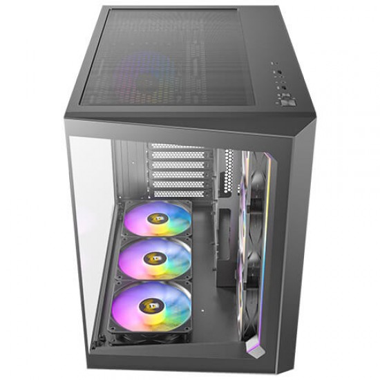 Antec C5 ARGB, 7 x 120mm ARGB PWM Fans Included, Up to 10 Fans Simultaneously, Type-C 3.2 Gen 2 Port, Seamless Tempered Glass Front & Side Panels, 360mm Radiator Support, Mid-Tower ATX PC Case