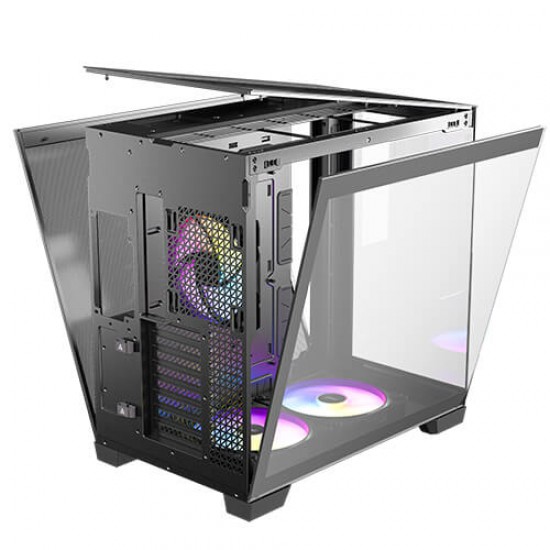 Antec C8 ARGB, 2X TQR 160mm & 1x TQ 140mm ARGB PWM Fans Included,Dual-Chamber Layout, Type-C, 360mm Radiator Support, Seamless TG Front & Side Panels, RTX 40 Compatible, Full-Tower E-ATX PC Case