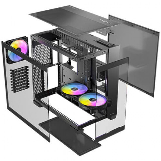 Antec C8 ARGB, 2X TQR 160mm & 1x TQ 140mm ARGB PWM Fans Included,Dual-Chamber Layout, Type-C, 360mm Radiator Support, Seamless TG Front & Side Panels, RTX 40 Compatible, Full-Tower E-ATX PC Case