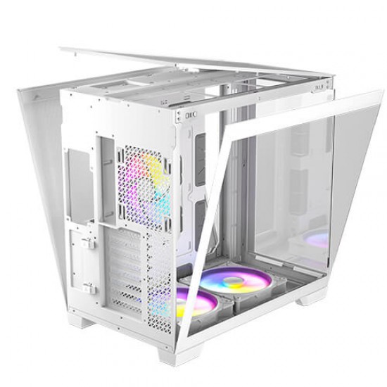 Antec C8 ARGB White, 2x TQR 160mm & 1x TQ 140mm ARGB PWM Fans Included,dual-chamber layout, Type-C, 360mm Radiator Support, Seamless TG Front & Side Panels, RTX 40 compatible, Full-Tower E-ATX PC Case