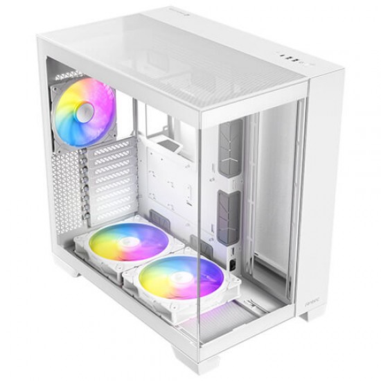 Antec C8 ARGB White, 2x TQR 160mm & 1x TQ 140mm ARGB PWM Fans Included,dual-chamber layout, Type-C, 360mm Radiator Support, Seamless TG Front & Side Panels, RTX 40 compatible, Full-Tower E-ATX PC Case