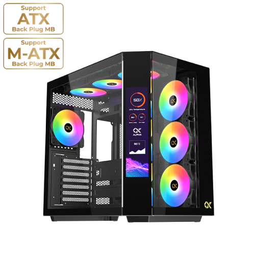 Xigmatek Cubi II 7 Fan ARGB LCD 9.18 DGT LCD Argb TypeC Mid Tower Case
