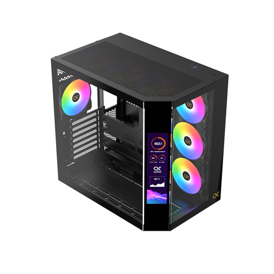 Xigmatek Cubi II 7 Fan ARGB LCD 9.18 DGT LCD Argb TypeC Mid Tower Case Xigmatek Cubi II 7 Fan ARGB LCD 9.18 DGT LCD Argb TypeC Mid Tower Case