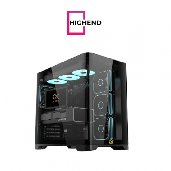Xigmatek Crystal Storm V2 4 fan PWM Argb  + Fan Controller + X Power 600W 80 Plus Curved TG Mid Tower Case 