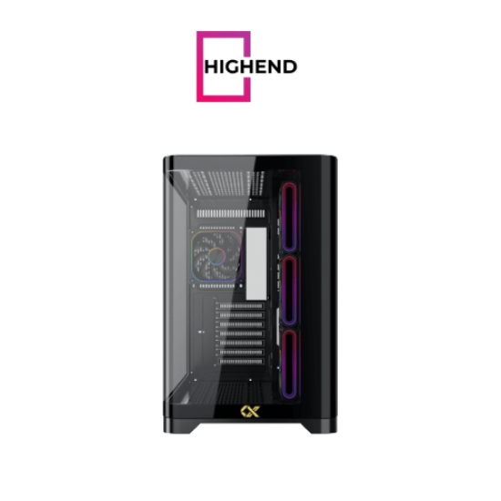 Xigmatek Crystal Storm V2 4 fan PWM Argb  + Fan Controller + X Power 600W 80 Plus Curved TG Mid Tower Case 