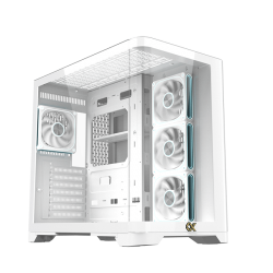 Xigmatek Crystal Storm V2 Arctic 4 fan PWM Argb + Fan Controller + Valkyrie 750W 80+ Bronze ATX3.1 Curved TG Mid Tower Case