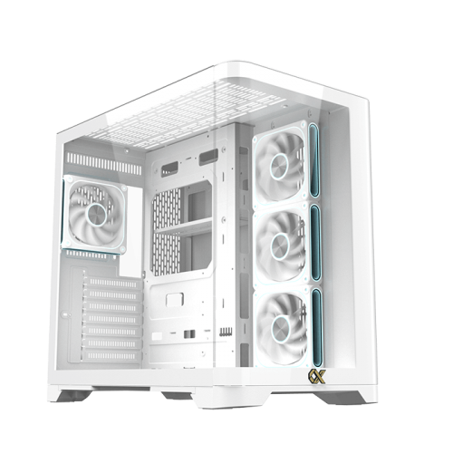 Xigmatek Crystal Storm V2 Arctic 4 fan PWM Argb + Fan Controller + Valkyrie 750W 80+ Bronze ATX3.1 Curved TG Mid Tower Case