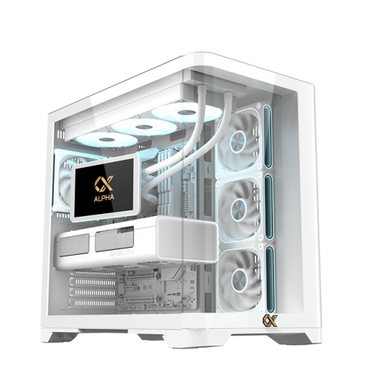 Xigmatek Crystal Storm V2 Arctic 4 fan PWM Argb + Fan Controller + Valkyrie 750W 80+ Bronze ATX3.1 Curved TG Mid Tower Case