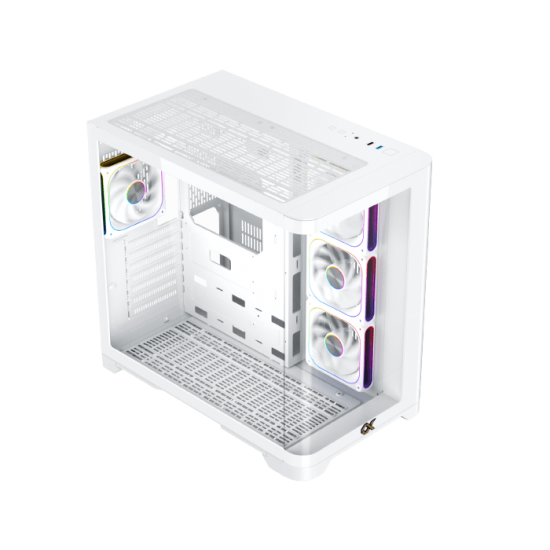 Xigmatek Crystal Storm V2 Arctic 4 fan PWM Argb + Fan Controller + Valkyrie 750W 80+ Bronze ATX3.1 Curved TG Mid Tower Case