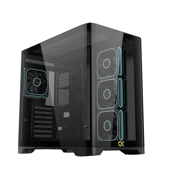 Xigmatek Crystal Storm V2 4 fan PWM Argb Curved TG Mid Tower Case 