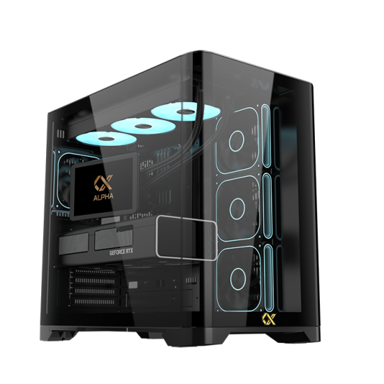 Xigmatek Crystal Storm V2 4 fan PWM Argb Curved TG Mid Tower Case 