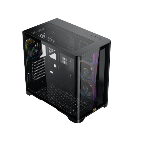 Xigmatek Crystal Storm V2 4 fan PWM Argb Curved TG Mid Tower Case 