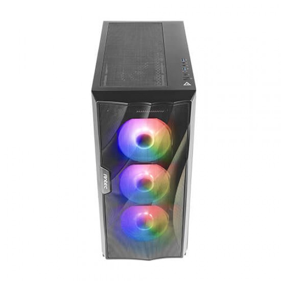 Antec DF700 Flux, Mid Tower Computer Case Tempered Glass Side Panel, USB3.0 x 2, 360 mm Radiator Support, 3 x 120 mm ARGB, 1 x 120 mm Reverse & 1 x 120 mm Fans Included