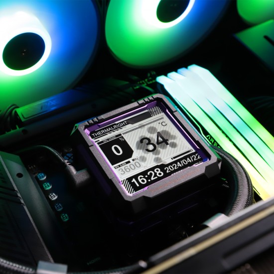 Thermalright Frozen Warframe PRO 360 BLACK ARGB  - 2000RPM PWM Fans, with 2.73" LCD Display Screen, for AM4/AM5 & Intel LGA1150/1151/1200/2011/1700/1851