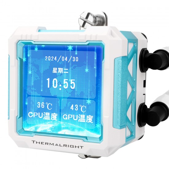 Thermalright Frozen Warframe PRO 360 White ARGB AIO CPU Liquid Cooler for Desktop - 2000RPM PWM Fans, with 2.73" LCD Display Screen, for AM4/AM5 & Intel LGA1150/1151/1200/2011/1700/1851