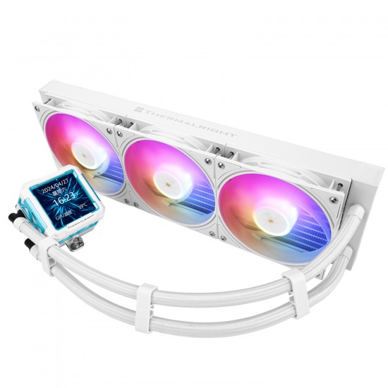 Thermalright Frozen Warframe PRO 360 White ARGB AIO CPU Liquid Cooler for Desktop - 2000RPM PWM Fans, with 2.73" LCD Display Screen, for AM4/AM5 & Intel LGA1150/1151/1200/2011/1700/1851