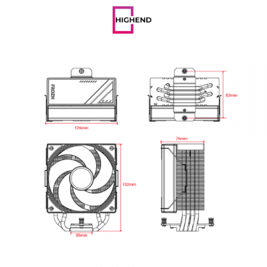 ID-COOLING FROZN A410 SE ARGB 4 Heatpipe Direct Touch With 120mm Hydraulic Bearing Fan Air Cpu Cooler