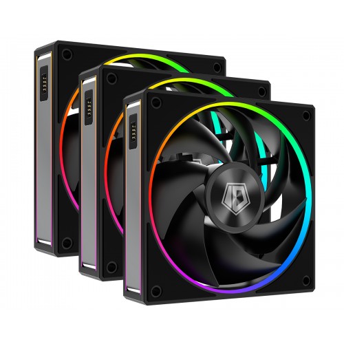 ID-COOLING MF-1230-ARGB-K TRIO ARGB PWM Dual Ball Bearing Magnetic Connection 30mm Thickened Frame 7 Blade 3 Fans