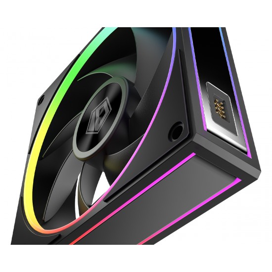 ID-COOLING MF-1230-ARGB-K TRIO ARGB PWM Dual Ball Bearing Magnetic Connection 30mm Thickened Frame 7 Blade 3 Fans ID-COOLING MF-1230-ARGB-K TRIO ARGB PWM Dual Ball Bearing Magnetic Connection 30mm Thickened Frame 7 Blade 3 Fans