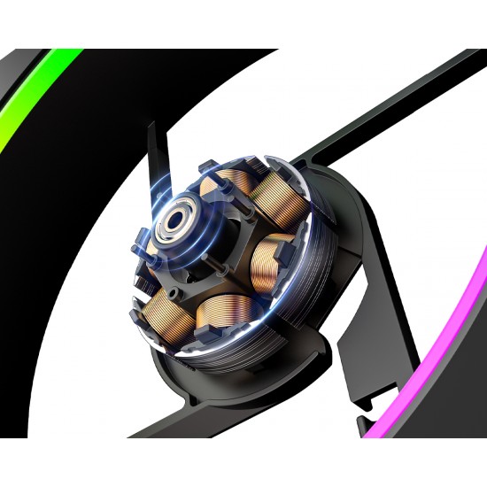 ID-COOLING MF-1230-ARGB-K TRIO ARGB PWM Dual Ball Bearing Magnetic Connection 30mm Thickened Frame 7 Blade 3 Fans ID-COOLING MF-1230-ARGB-K TRIO ARGB PWM Dual Ball Bearing Magnetic Connection 30mm Thickened Frame 7 Blade 3 Fans