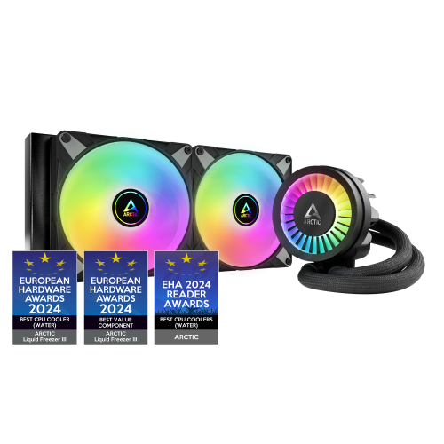  ARCTIC Liquid Freezer III 280 A-RGB - CPU AIO Water Cooler, Water Cooling PC, Intel & AMD, Efficient PWM-Controlled Pump, Fan: 200–1900 RPM, LGA1851 and LGA1700 Contact Frame